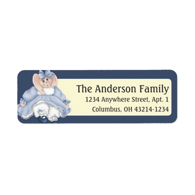 Easter Bunny Girl d12 Easter Address Labels (Front)