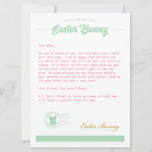 Easter Bunny Girl Letter