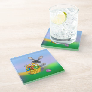 Easter Bunny Glass Coaster