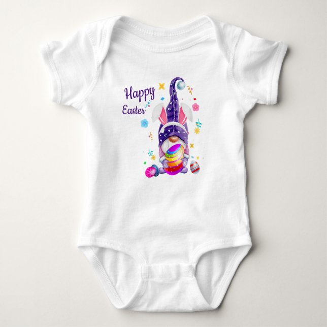 Easter Bunny Gnome Baby Bodysuit (Front)