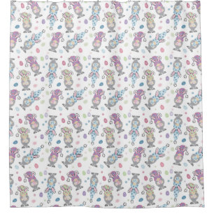 Easter Bunny Gnome Pattern Shower Curtain