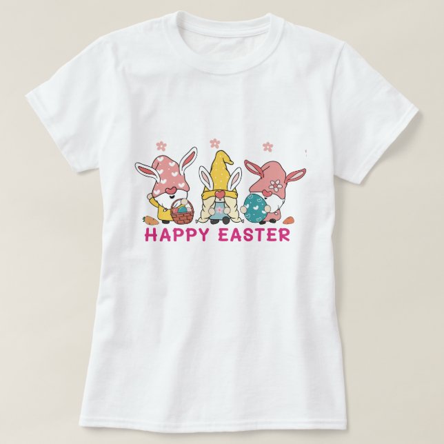 Easter Bunny Gnomes T-Shirt (Design Front)
