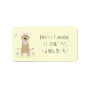 Easter Bunny Golden Retriever Label