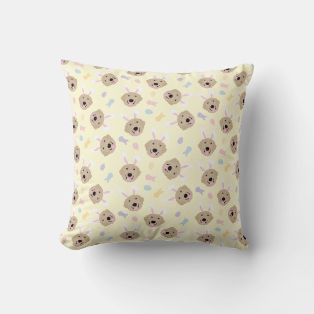 Easter Bunny Golden Retriever Pattern  Cushion (Front)