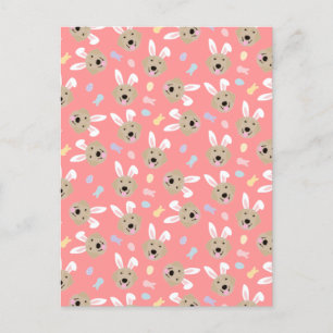 Easter Bunny Golden Retriever Pattern Postcard