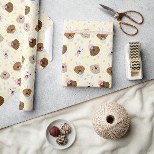 Easter Bunny Golden Retriever Pattern Wrapping Paper