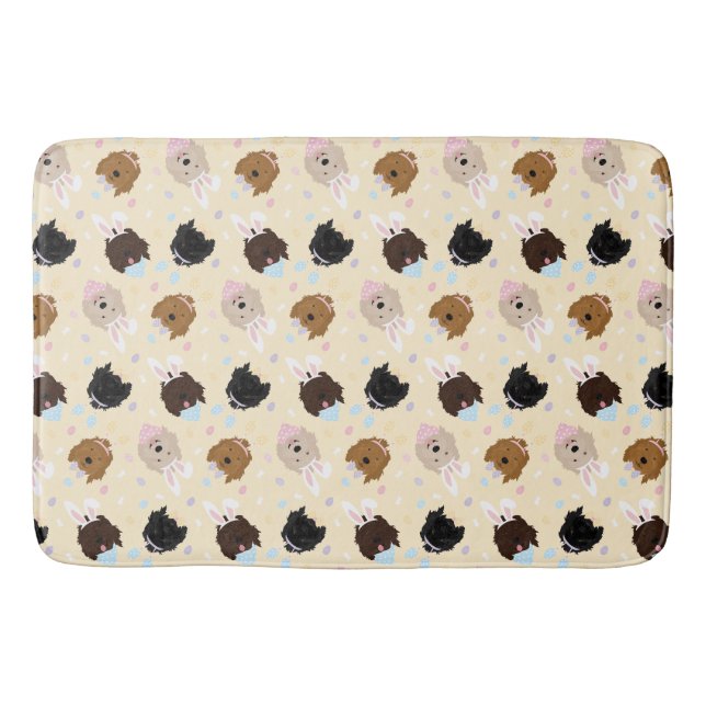Easter Bunny Goldendoodle Dogs Bath Mat (Front)