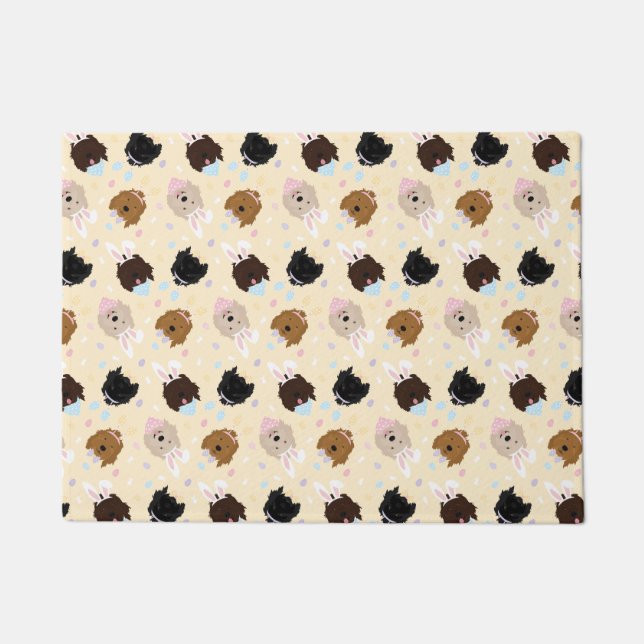 Easter Bunny Goldendoodle Dogs Doormat (Front)