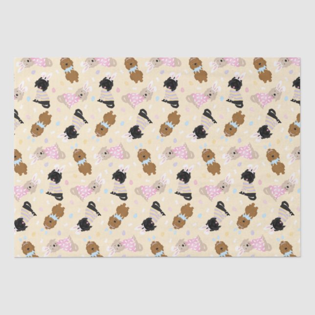 Easter Bunny Goldendoodle Dogs Tissue Paper (Front)