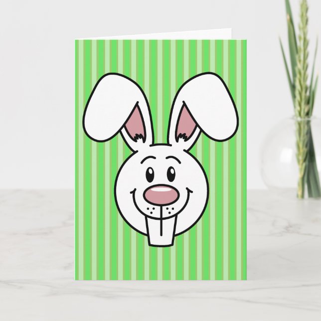 Easter Bunny (Green) Greeting Card (Front)