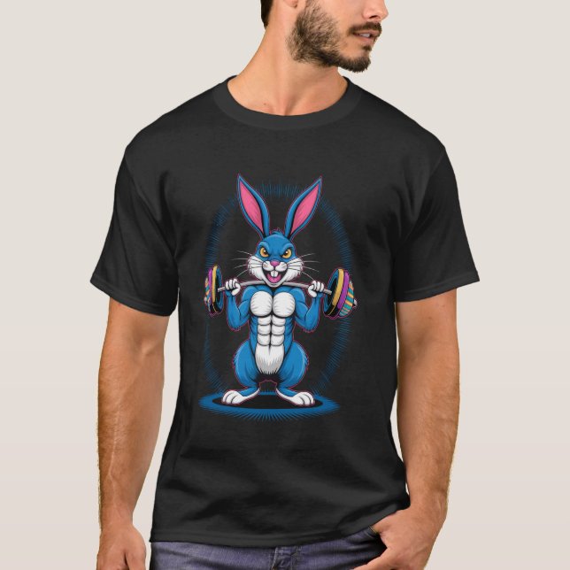 Easter Bunny Gym Workout T-Shirt (Front)