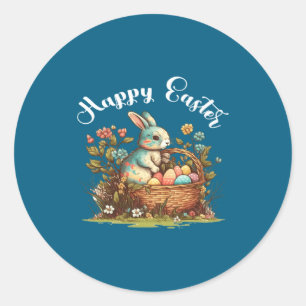 Easter Bunny Happy Easter Day Classic Round Sticker