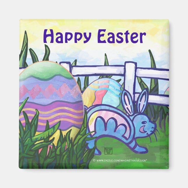 Easter Bunny Happy Easter Magnet (Front)