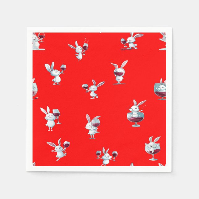 Easter Bunny Happy Hour Napkin (Front)