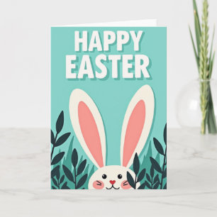Easter Bunny Heart Pattern Card