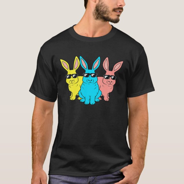 Easter Bunny Hip Hop Trio Bunnies Funny Boys Girls T-Shirt (Front)