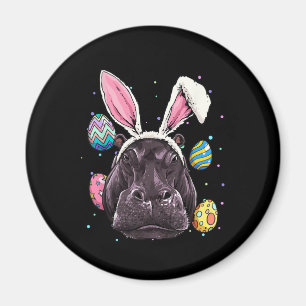 Easter Bunny Hippo Funny Easter Hippo Gifts Magnet