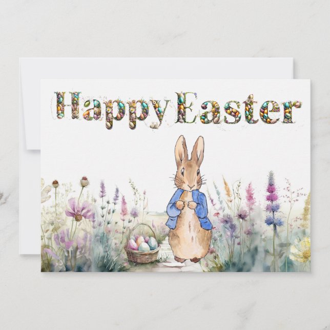 Easter bunny holiday card (Front)