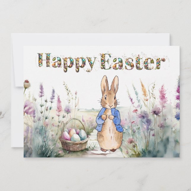 Easter bunny holiday card (Front)