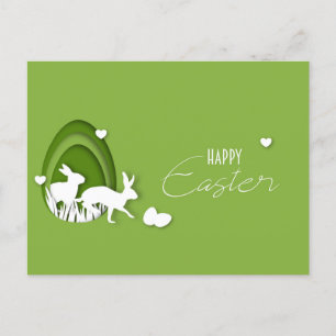 Easter bunny holiday postcard