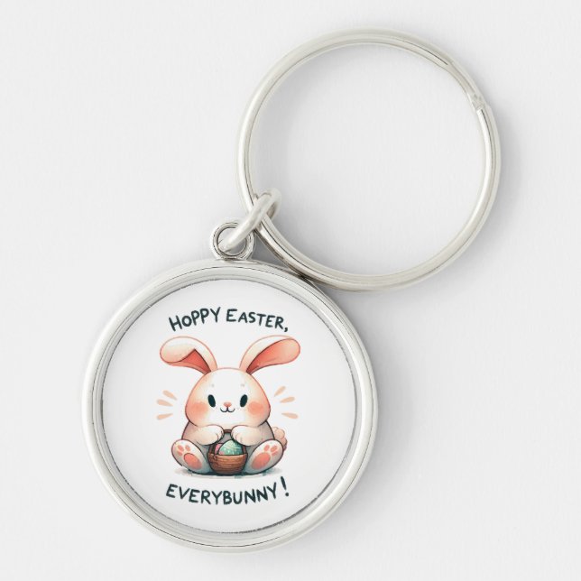 Easter Bunny Hoppy Easter, Everybunny! Key Ring (Front)