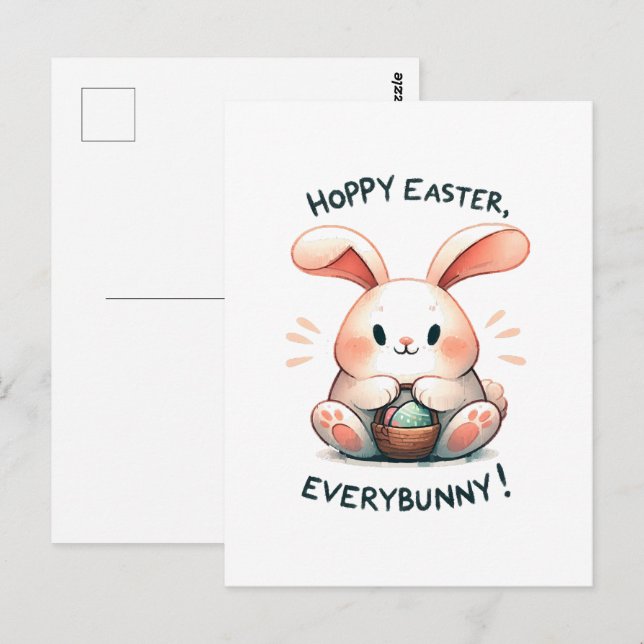 Easter Bunny Hoppy Easter, Everybunny! Postcard (Front/Back)