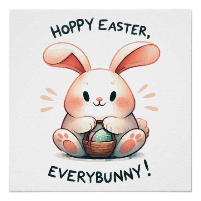 Easter Bunny Hoppy Easter, Everybunny! Poster (Front)