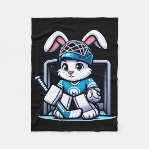 Easter Bunny Ice Hockey Goalie Men Boys Kids Toddl Fleece Blanket
