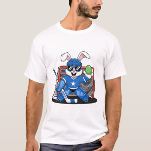 Easter Bunny Ice Hockey Goalie Men Boys Kids Toddl T-Shirt