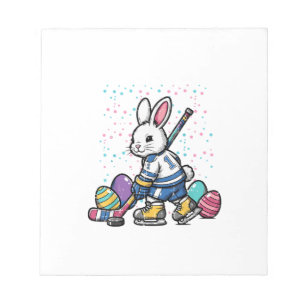 Easter Bunny Ice Hockey Player Eggs Rabbit Boys Ki Notepad