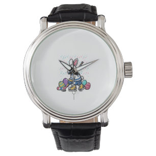 Easter Bunny Ice Hockey Player Eggs Rabbit Boys Ki Watch