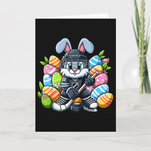 Easter Bunny Ice Hockey Player Lover Boys Girls Ki Card