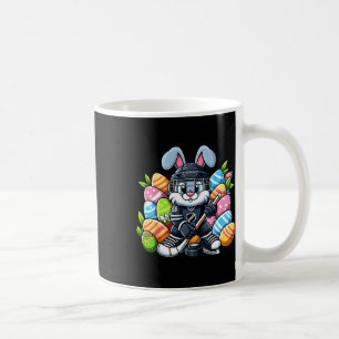 Easter Bunny Ice Hockey Player Lover Boys Girls Ki Coffee Mug