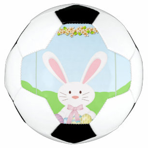 Easter bunny illustration soccer ball