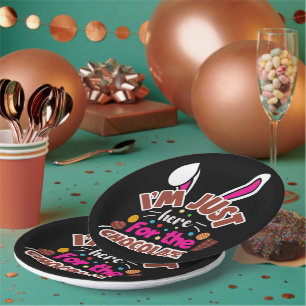Easter Bunny I'm Just here for the Chocolate Paper Plate