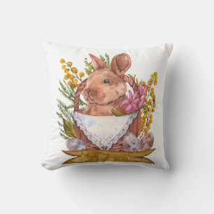 Easter bunny in a basket cushion