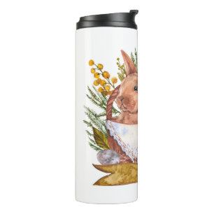 Easter bunny in a basket thermal tumbler