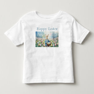 Easter Bunny in a meadow of Tulips Toddler T-Shirt