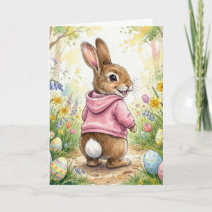 Easter Bunny In a Spring Garden Card