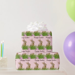 Easter Bunny In Grass with Eggs  Wrapping Paper