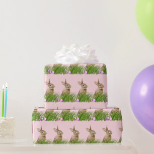 Easter Bunny In Grass with Eggs Wrapping Paper