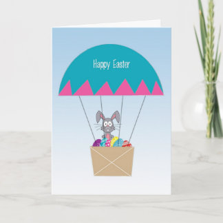 Easter Bunny in Hot Air Balloon Card