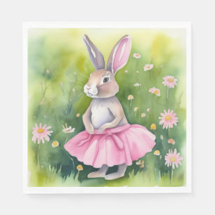 Easter Bunny In Pink Tutu Napkin
