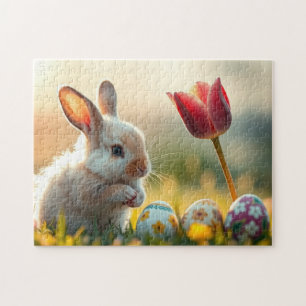 Easter bunny in spring jigsaw puzzle