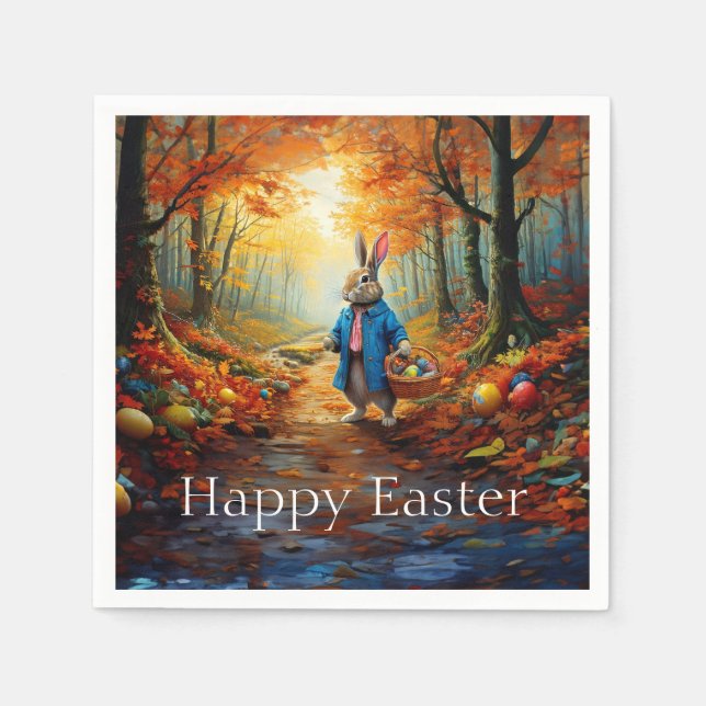 Easter Bunny in the forest Napkin (Front)