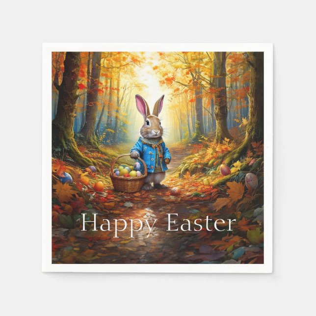 Easter Bunny in the forest Napkin (Front)