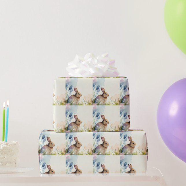 Easter bunny in the garden wrapping paper (Party Gifts)