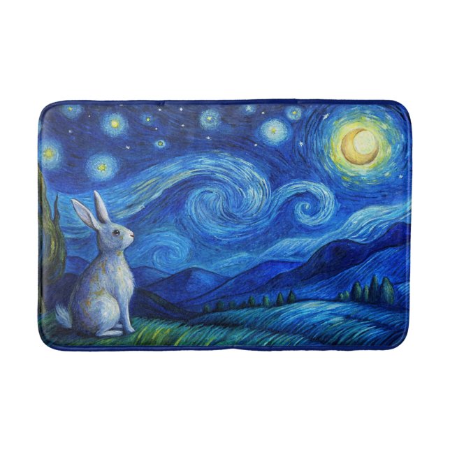 easter bunny in the Starry Night Bath Mat (Front)