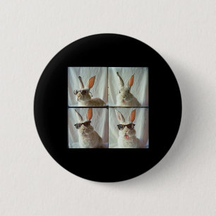 Easter Bunny In The Vintage Photo Machine Style 6 Cm Round Badge