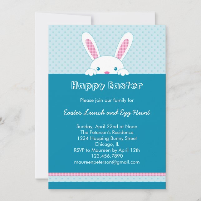Easter Bunny Invitation (Front)